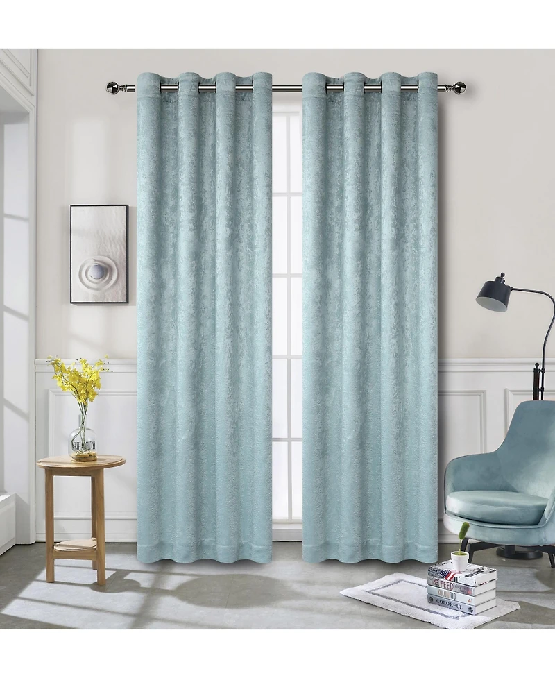 Kate Aurora Modern Art Contemporary 2 Pack Light Filtering Grommet Top Curtains