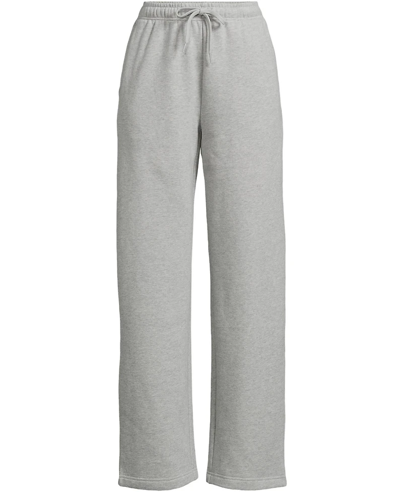 Lands' End Plus Serious Sweats High Rise Relaxed Straight Leg Pants - Set Bottom