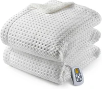 Caromio Full Size Waffle Sherpa Electric Heated Throw Blanket, 72" x 84"
