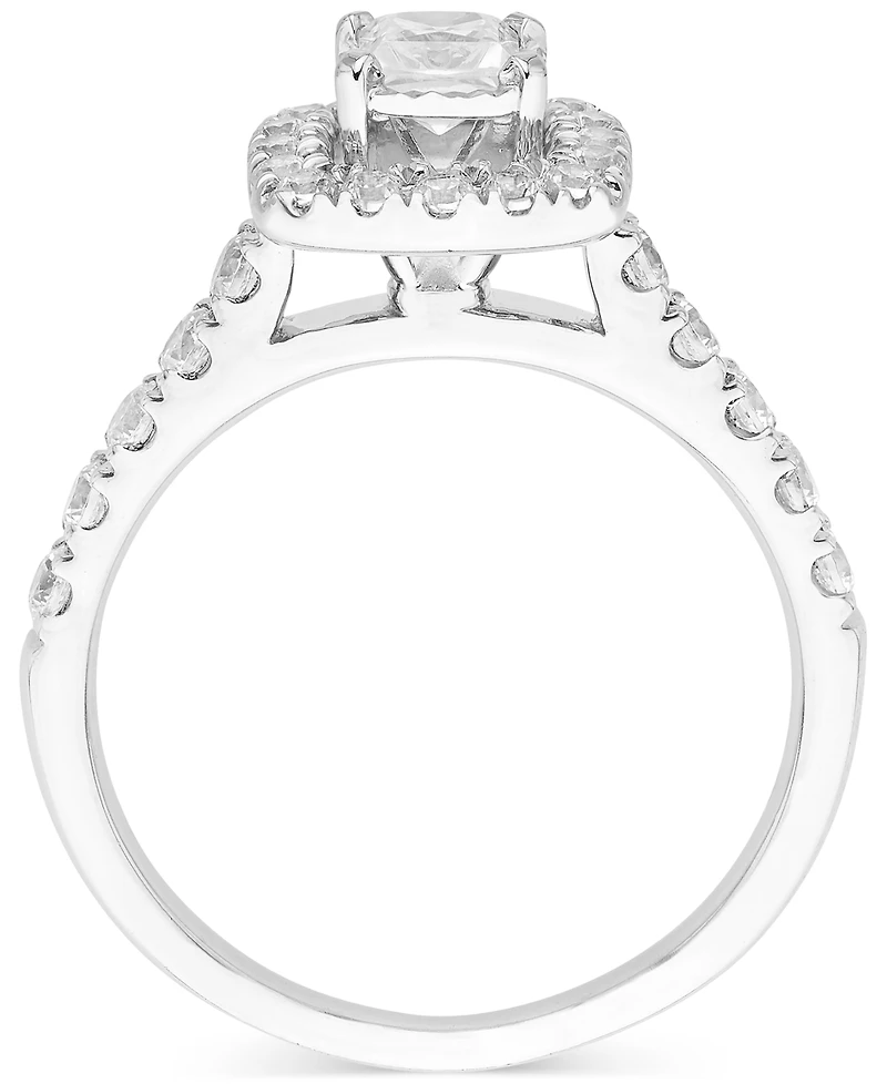 Diamond Princess-Cut Halo Engagement Ring (1 ct. t.w.) in 14k White Gold