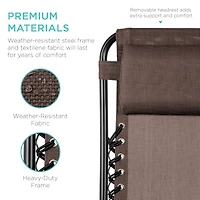 Best Choice Products Set of 2 Zero Gravity Lounge Chair Recliners for Patio