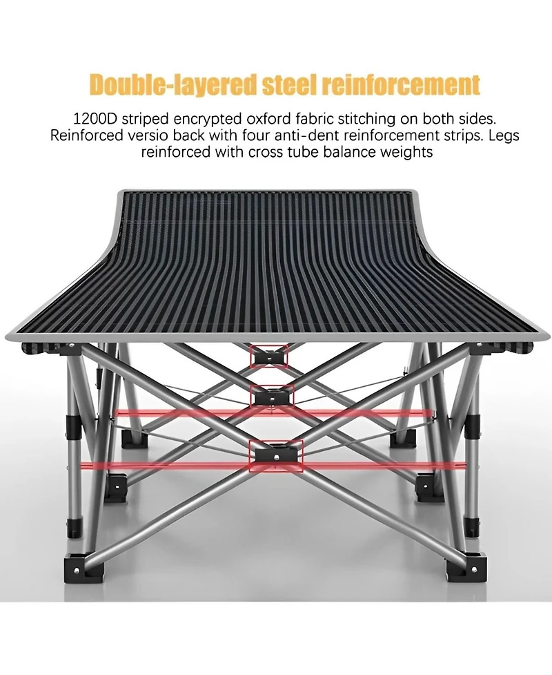 Skonyon 2-Piece Folding Bed & Camping Cots with Removable Cotton Mattress Indoor/Outdoor