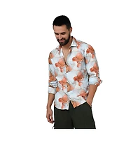 Men's Sienna Brown & Light Blue Marble Shirt