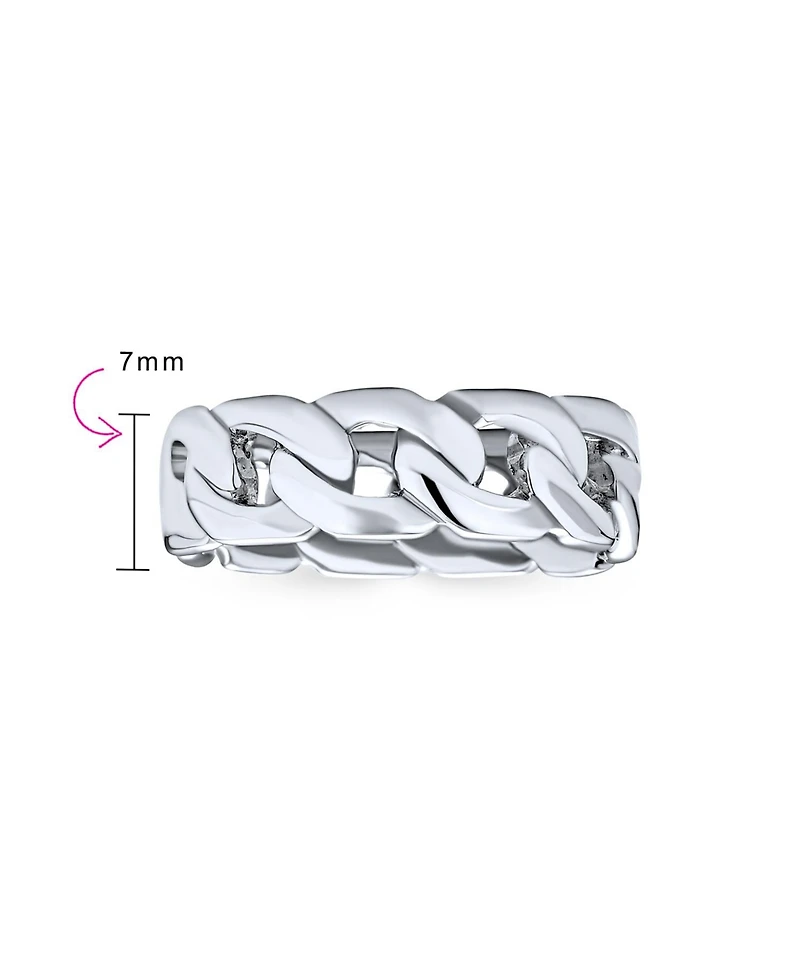 Bling Jewelry Unisex Solid Braided Celtic Eternity Band Knot Cable Cuban Curb Link Chain Rings Bands .925 Sterling Silver 6MM