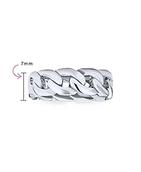 Bling Jewelry Unisex Solid Braided Celtic Eternity Band Knot Cable Cuban Curb Link Chain Rings Bands .925 Sterling Silver 6MM