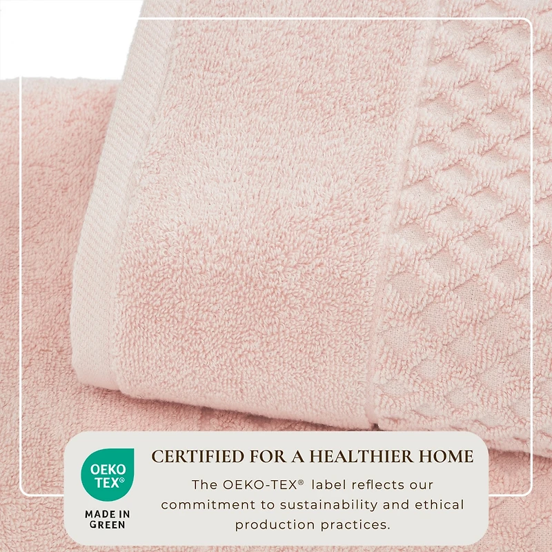 Linery & Co. Quick-Drying Cotton Diamond Waffle Textured 6-Piece Hand Towel Set