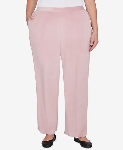 Alfred Dunner Plus Telluride Corduroy Elastic Waist Short Length Pleated Pants