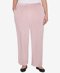 Alfred Dunner Plus Telluride Corduroy Elastic Waist Short Length Pleated Pants