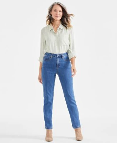 Style Co Womens High Rise Straight Leg Jeans Regular Short Long Lengths 2ps 28w Created For Macys
