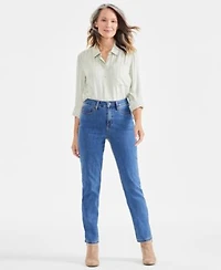 Style Co Womens High Rise Straight Leg Jeans Regular Short Long Lengths 2ps 28w Created For Macys