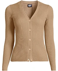 Lands' End Women's Fine Gauge Cotton Cardigan Sweater