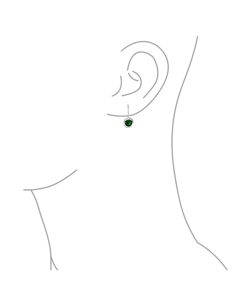 Bling Jewelry Dainty 0.50CTW Round Bezel Cubic Zirconia Cz Solitaire Dangle Drop Earrings Lever Back Rose Gold Plated .925 Sterling Silver