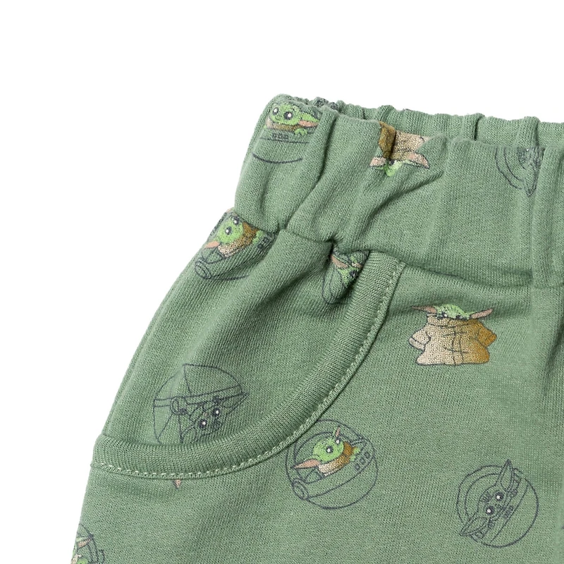 Star Wars Little Boys The Mandalorian T-Shirt and French Terry Shorts Outfit Set