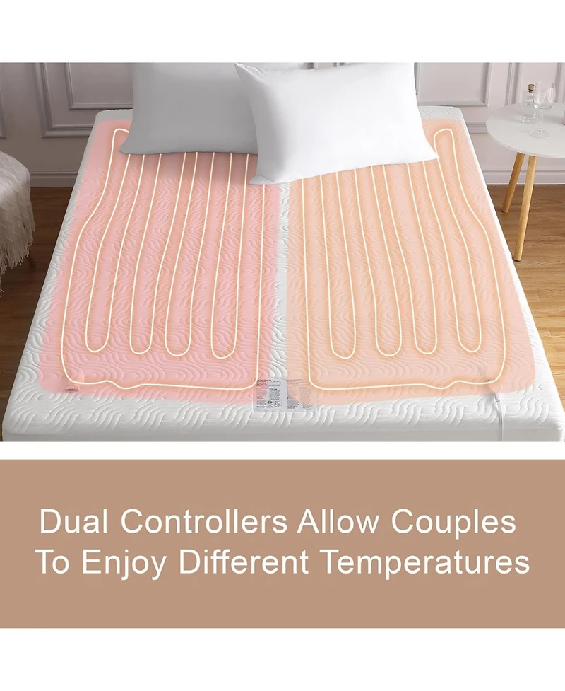 Caromio King Size Electric Heated Mattress Pad with Dual Control, 78"x80"