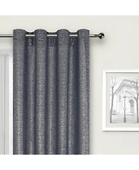 Kate Aurora Glam Chic Living 2 Pack Metallic Foil Sparkle Slub Sheer Grommet Top Curtain Panels