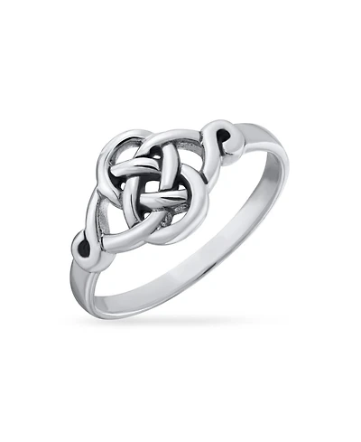 Bling Jewelry Dainty Best Friends Irish Celtic Love Knots Bff Infinity Promise Ring 2MM Band Oxidized .925 Sterling Silver
