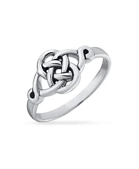 Bling Jewelry Dainty Best Friends Irish Celtic Love Knots Bff Infinity Promise Ring 2MM Band Oxidized .925 Sterling Silver
