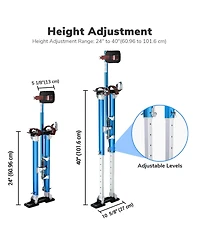 Yescom Drywall Stilts w/ 1 Pair Stilt Pad Replacement 24"-45" Aluminum Tool Painting