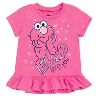 Sesame Street Toddler Girls 3 Pack T-Shirts to (12 Months - 6-6X