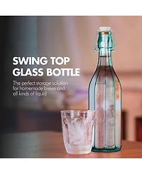 Amici Home Faceted Hermetic Glass Bottle, Large - Set of 2