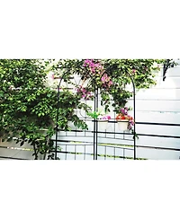 Slickblue 2-Pack Metal Garden Trellis – 78.7'' x 19.7'', Rustproof Black Trellis for Climbing Plants and Outdoor Flower Support
