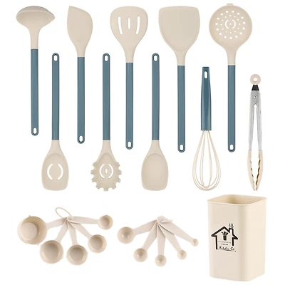 Sugift 20-Piece Silicone Kitchen Utensils Set and Knives Set with Block