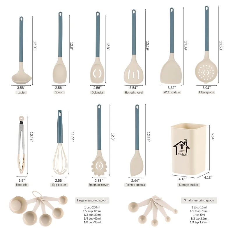 Sugift 20-Piece Silicone Kitchen Utensils Set and Knives Set with Block