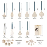 Sugift 20-Piece Silicone Kitchen Utensils Set and Knives Set with Block