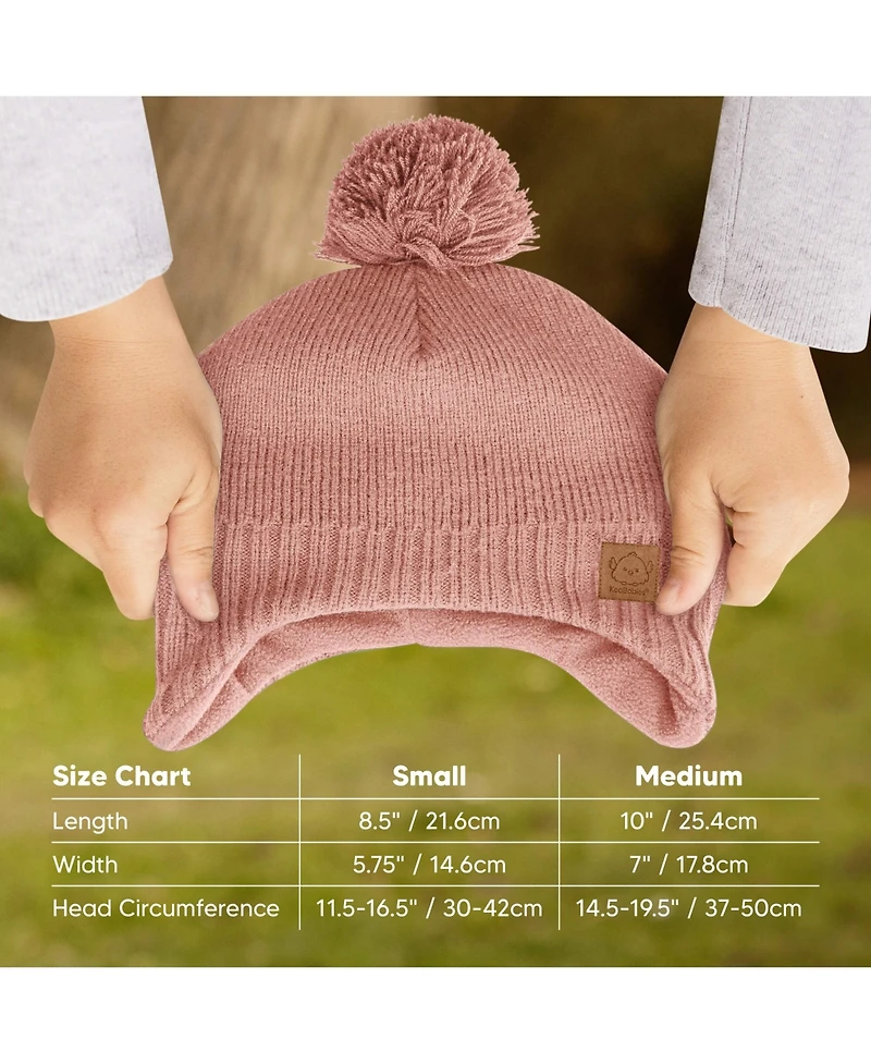 KeaBabies Muff Baby Beanie, Hat for Boys, Girls, Winter Hats Kids, Newborn, Infant, Toddler 0-36 months