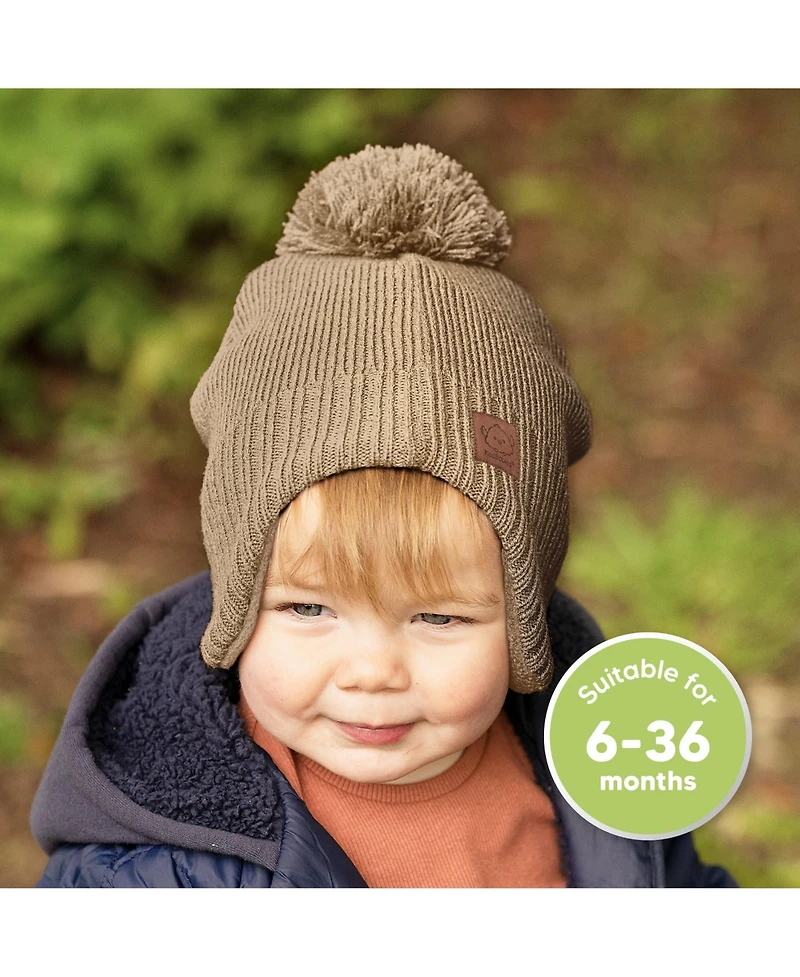 KeaBabies Muff Baby Beanie, Hat for Boys, Girls, Winter Hats Kids, Newborn, Infant, Toddler 0-36 months