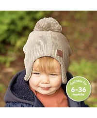 KeaBabies Muff Baby Beanie, Hat for Boys, Girls, Winter Hats Kids, Newborn, Infant, Toddler 0-36 months