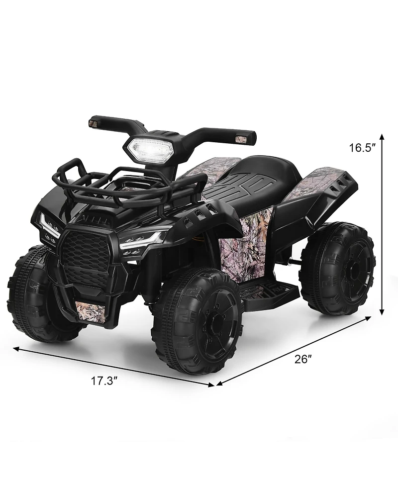 6V Kids Atv Quad Electric Ride On Car Toy Toddler with Led Light MP3