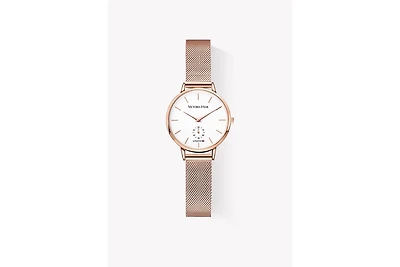 Women's Casual Watch 34mm White Round Dial Stainless Steel Victoria Hyde