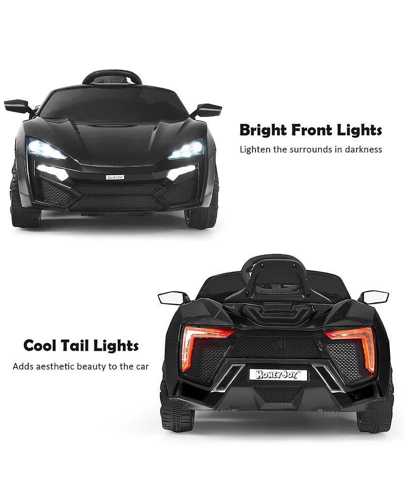 12V Kids Ride On Car 2.4G Rc Electric Vehicle w/ Lights MP3 Openable Doors