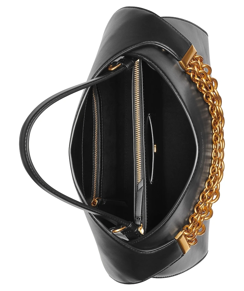 Donna Karan New York Plandome Chain Top Handle Leather Satchel