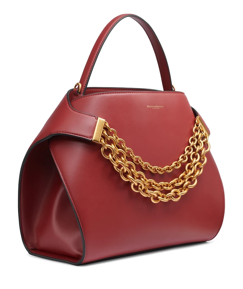 Donna Karan New York Plandome Chain Top Handle Leather Satchel