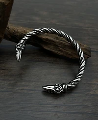 Rhona Sutton Silver Twisted Eagle Stainless Steel Bangle