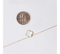 The Lovery Mother of Pearl Single Clover Necklace 14K Gold