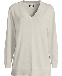 Lands' End Women's Fine Gauge Cotton Pullover Tunic Sweater