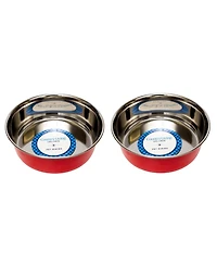 Country Living Set of 2 Heavy Gauge Stainless Steel Dog Bowls - Non-Skid, Durable & Rust-Resistant, Perfect for Food Water