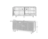 Hulala Home Contemporary Heinz 63"Wide Sideboard with Adjustable Shelves