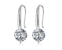 Crystal Dangle Earrings with 1.5 Carat Cubic Zirconia Stone