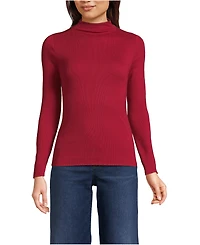 Lands' End Women's Drapey Rib Skimming Long Sleeve Mock Neck