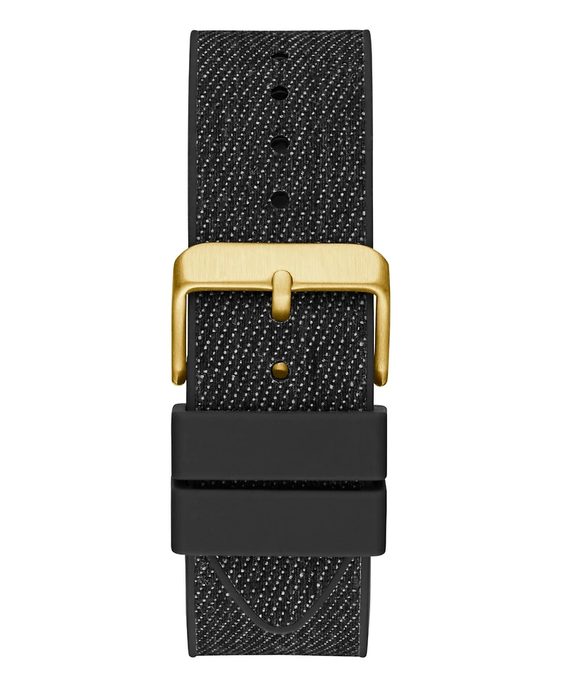 Guess Men's Multi-Function Black Denim or Silicone Watch 42mm