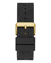 Guess Men's Multi-Function Black Denim or Silicone Watch 42mm