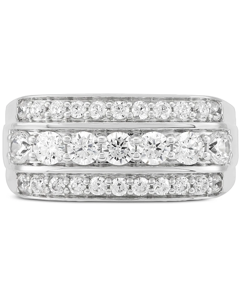 Grown With Love Men's Lab Diamond Triple Row Ring (1-1/2 ct. t.w.) 10k Gold