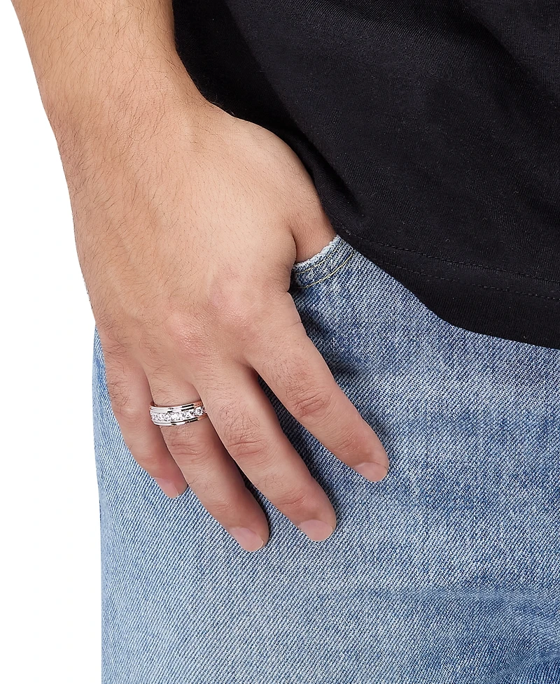 Grown With Love Men's Lab Diamond Channel Band (1 ct. t.w.) Set 10k White Gold