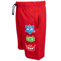Pj Masks Toddler Boys T-Shirt Tank Top and French Terry Shorts 3 Piece Outfit Set