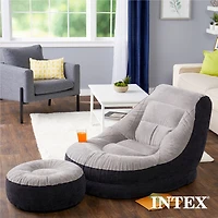 Intex Inflatable Ultra Lounge Chair With Cup Holder And Ottoman Set ( Pack