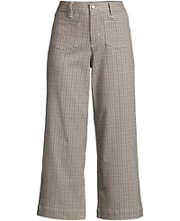 Lands' End Women's Printed Twill High Rise 5 Pocket Wide Leg Crop Pants